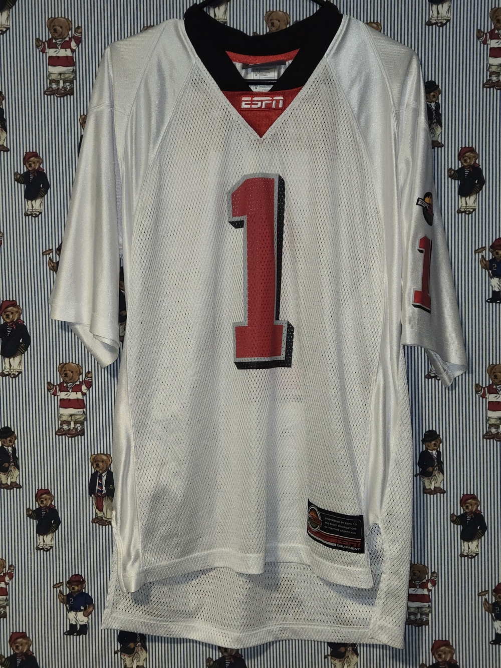 Men's ESPN Zone White Mesh Football Jersey Medium
